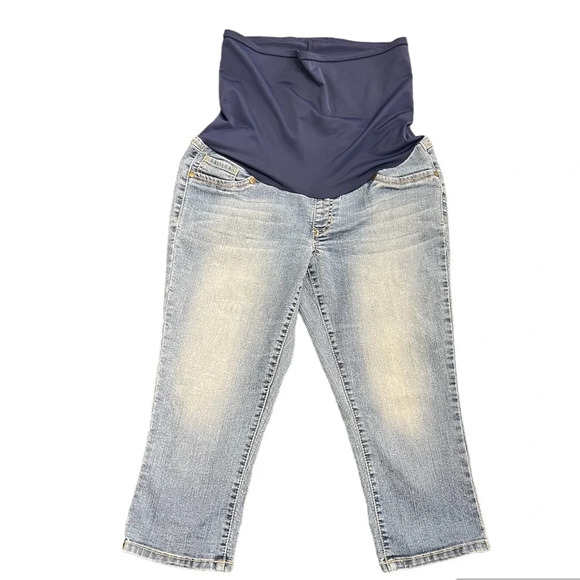 Blue Spice |‎ Maternity Capri jean pants | size M - Picture 1 of 8